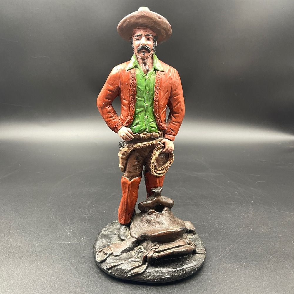 VTG Florentine Art Studio Cowboy Figurine Western Vaquero w Saddle Hand Painted